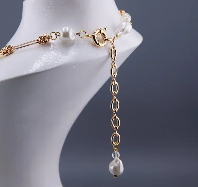 Колье " Pearl Chains Gold"