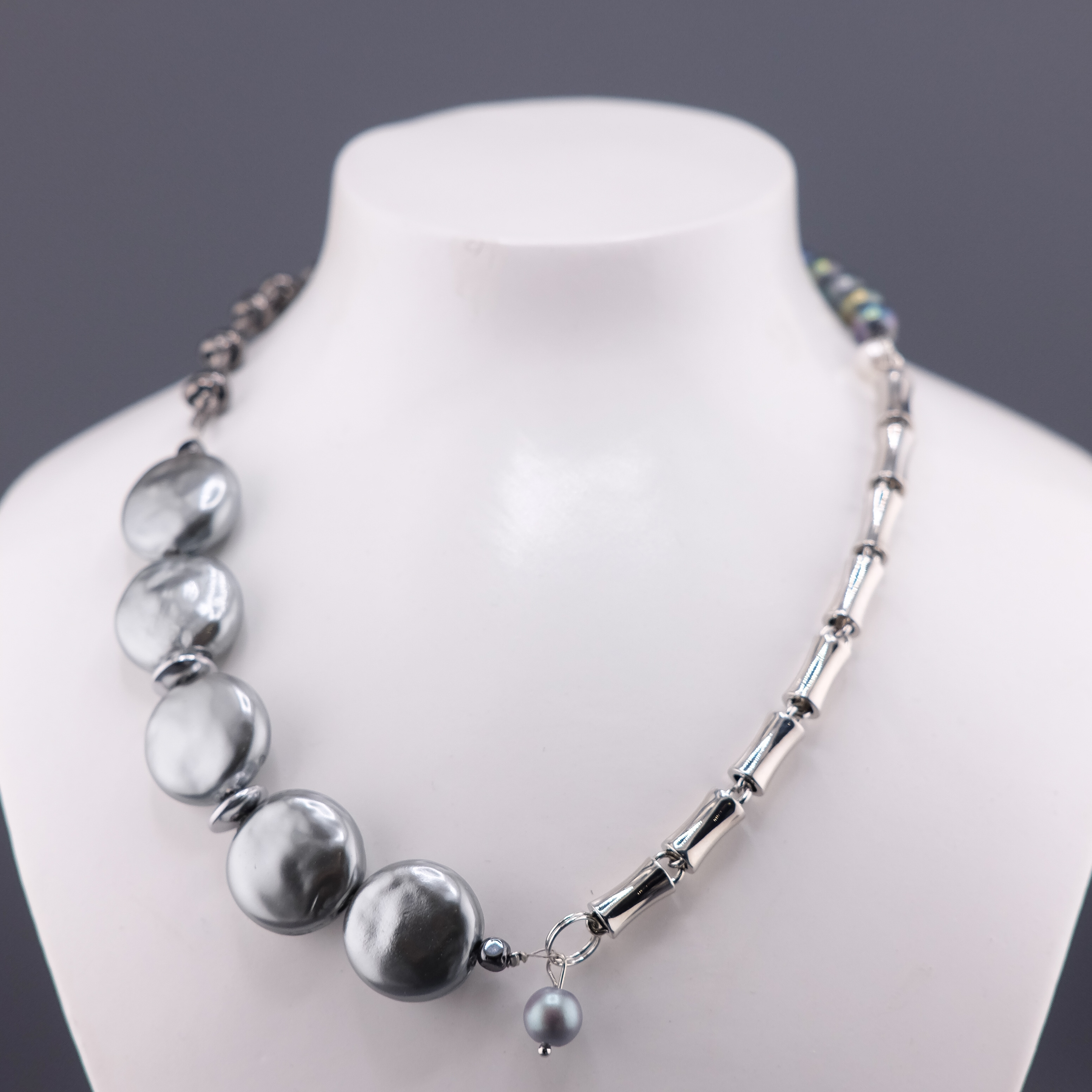 Колье Жемчуг Серебро