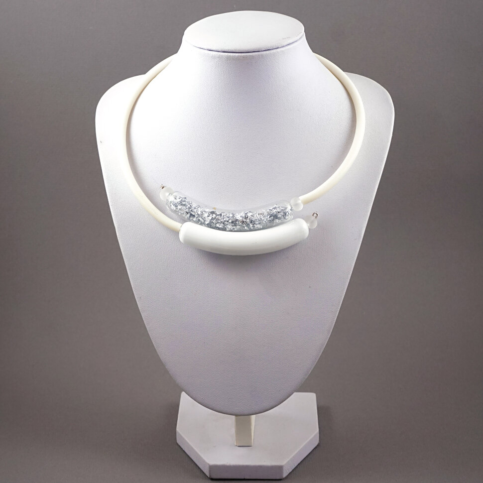 Колье "Choker white&silver"