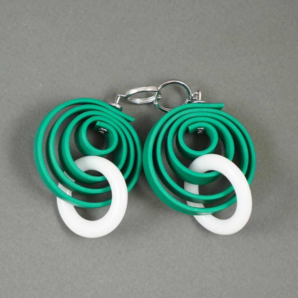 Серьги "Spirali green"