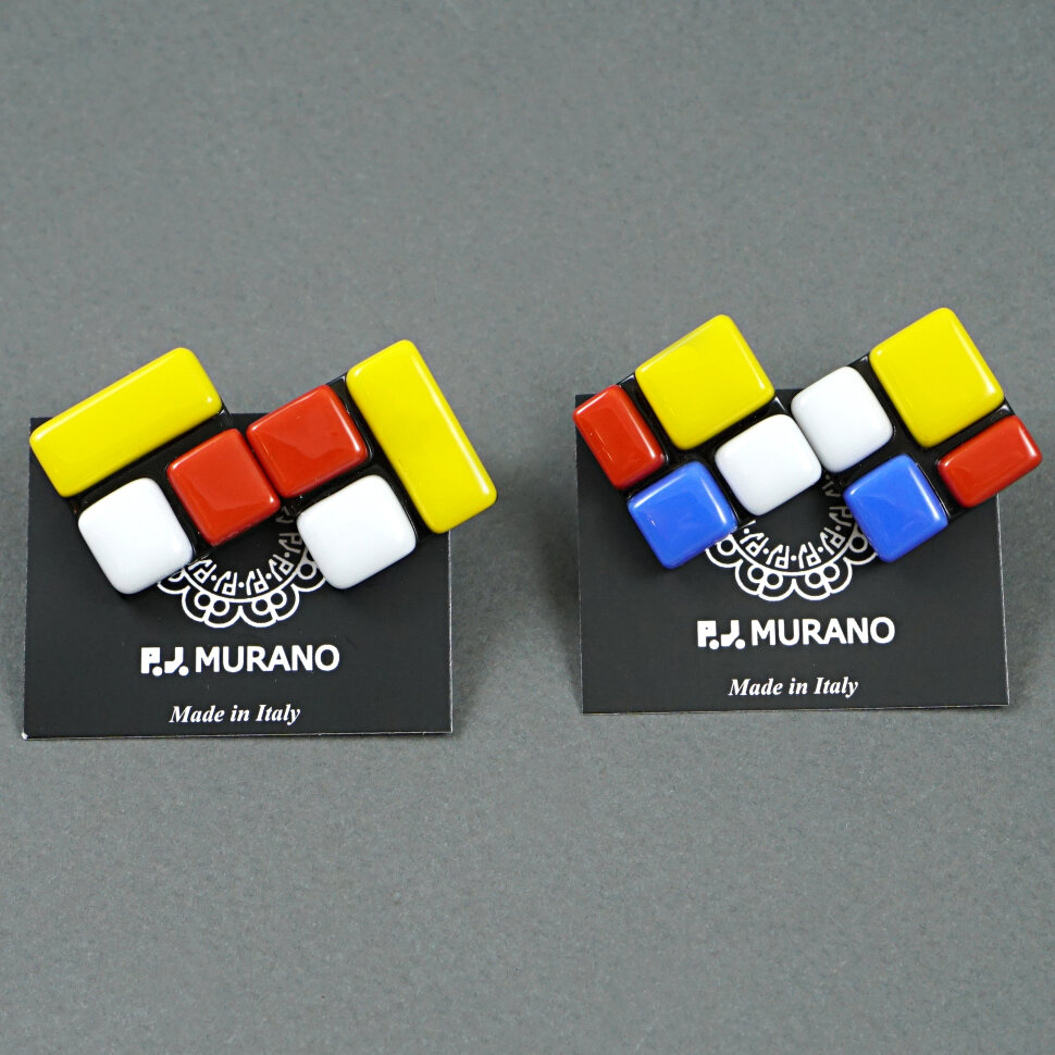 Серьги "Mondrian kvadrat"