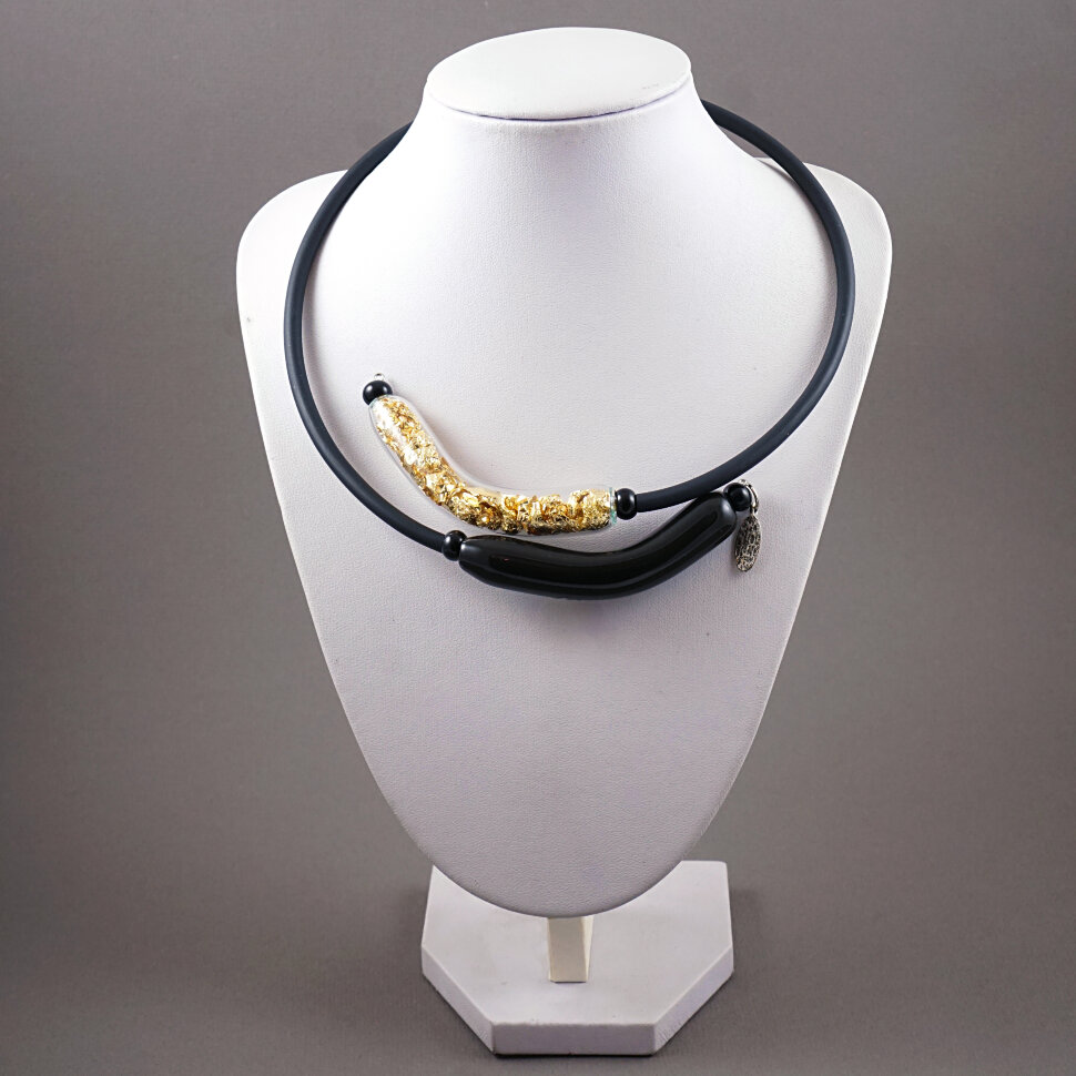 Колье "Choker black&gold"