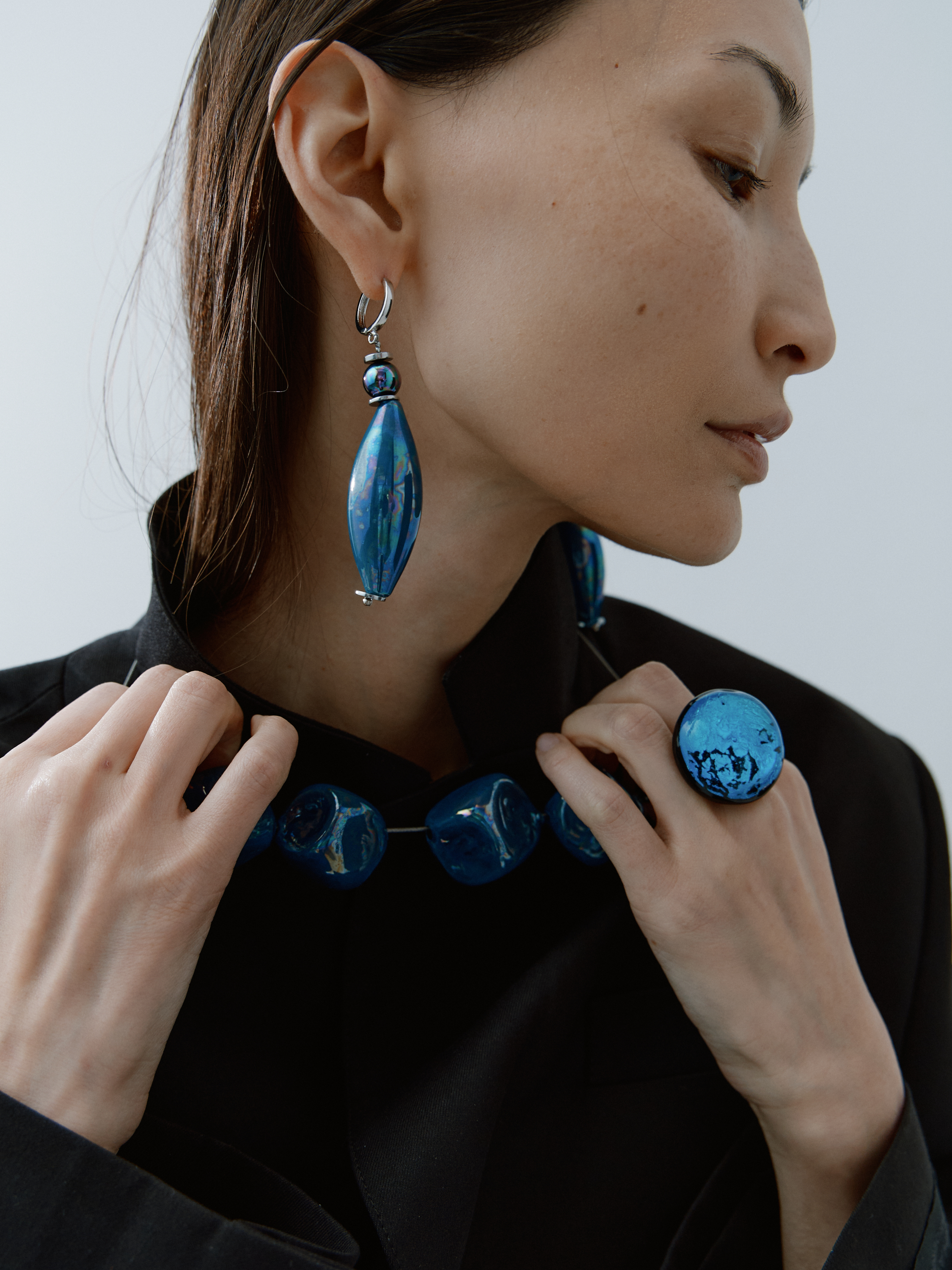 Серьги "Длинные жемчуг