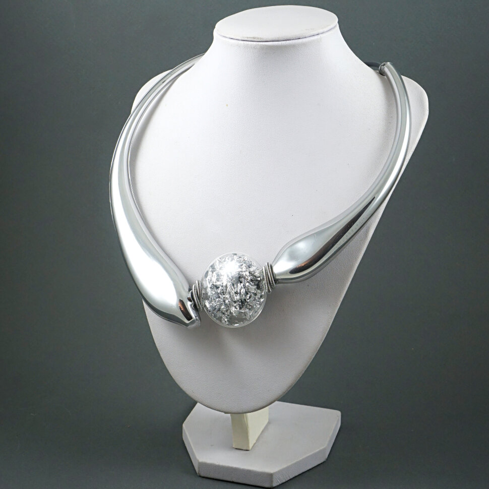 Колье "Dugi oval silver"