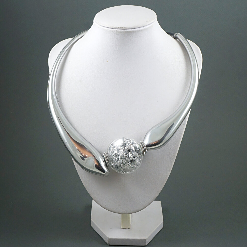 Колье "Dugi oval silver"