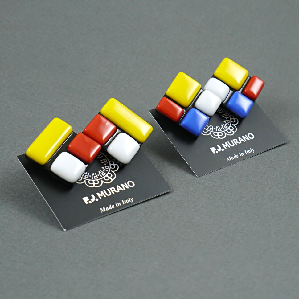 Серьги "Mondrian kvadrat"