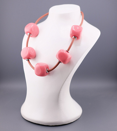 Колье "Кубы Чайная Роза