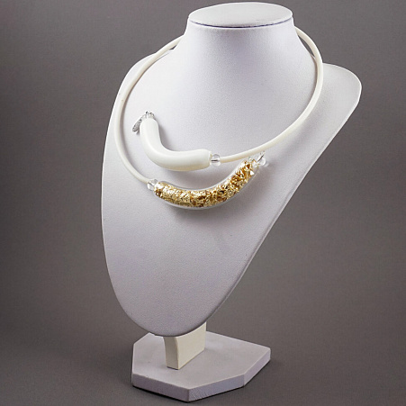 Колье "Choker white&gold"