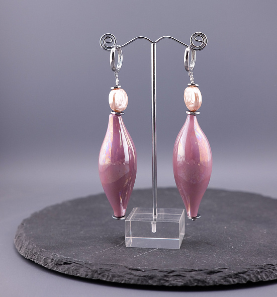 Серьги Длинные жемчуг