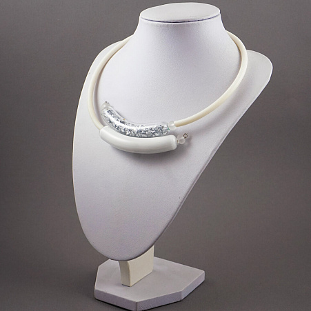 Колье "Choker white&silver"